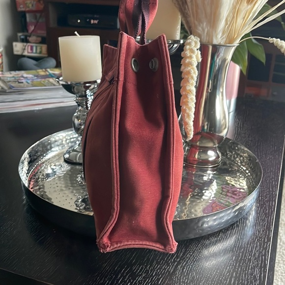 ππ HOST PICK ππ- Hermes Paris Fourre Tout Red Cotton Canvas Small Tote Bag - Picture 6 of 11